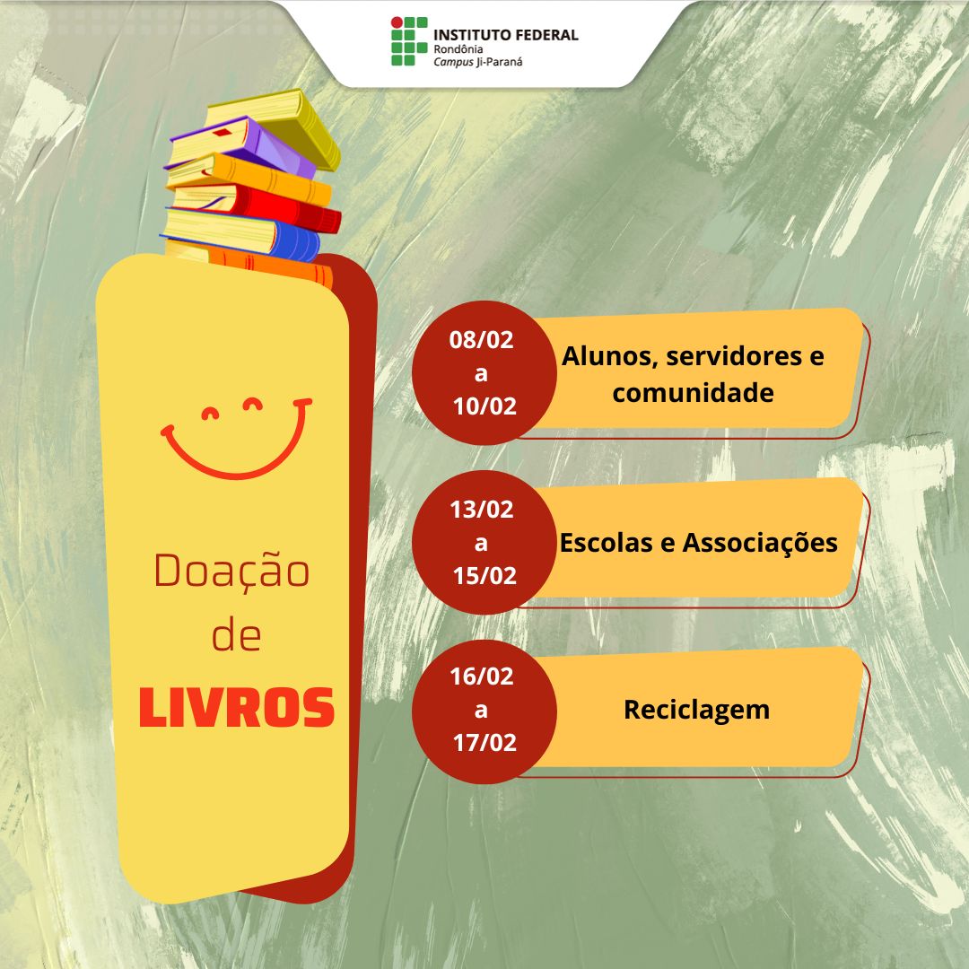 Campus Ji-Paraná doa livros didáticos com validade expirada