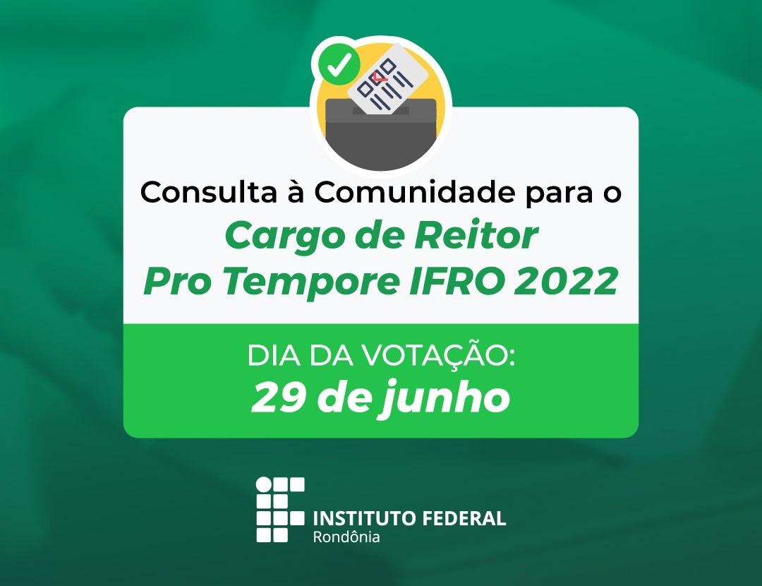 Consulta à comunidade Reitor Pro Tempore IFRO