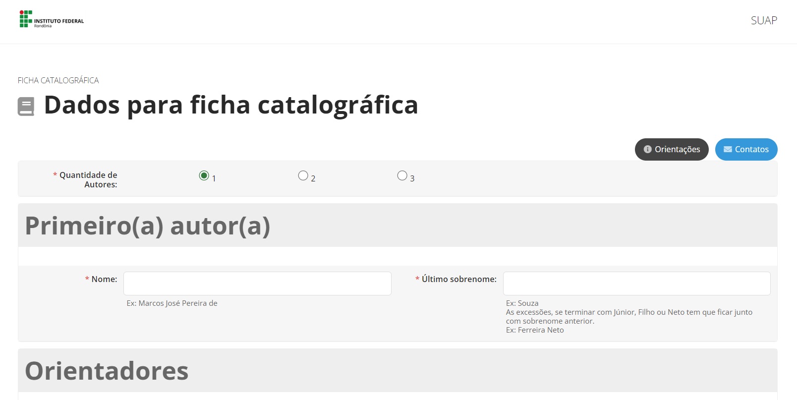 IFRO Ficha Catalográfica SUAP