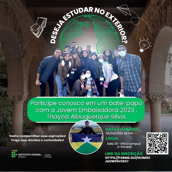 Centro de Idiomas do Campus Ji-Paraná realizará roda de conversa sobre bolsas de estudos no exterior