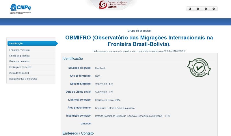 IFRO Guajará-Mirim tem seu terceiro grupo de pesquisa certificado pela instituição