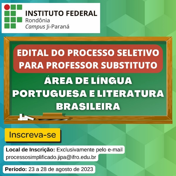 Campus Ji-Paraná abre processo seletivo para docente de Língua Portuguesa