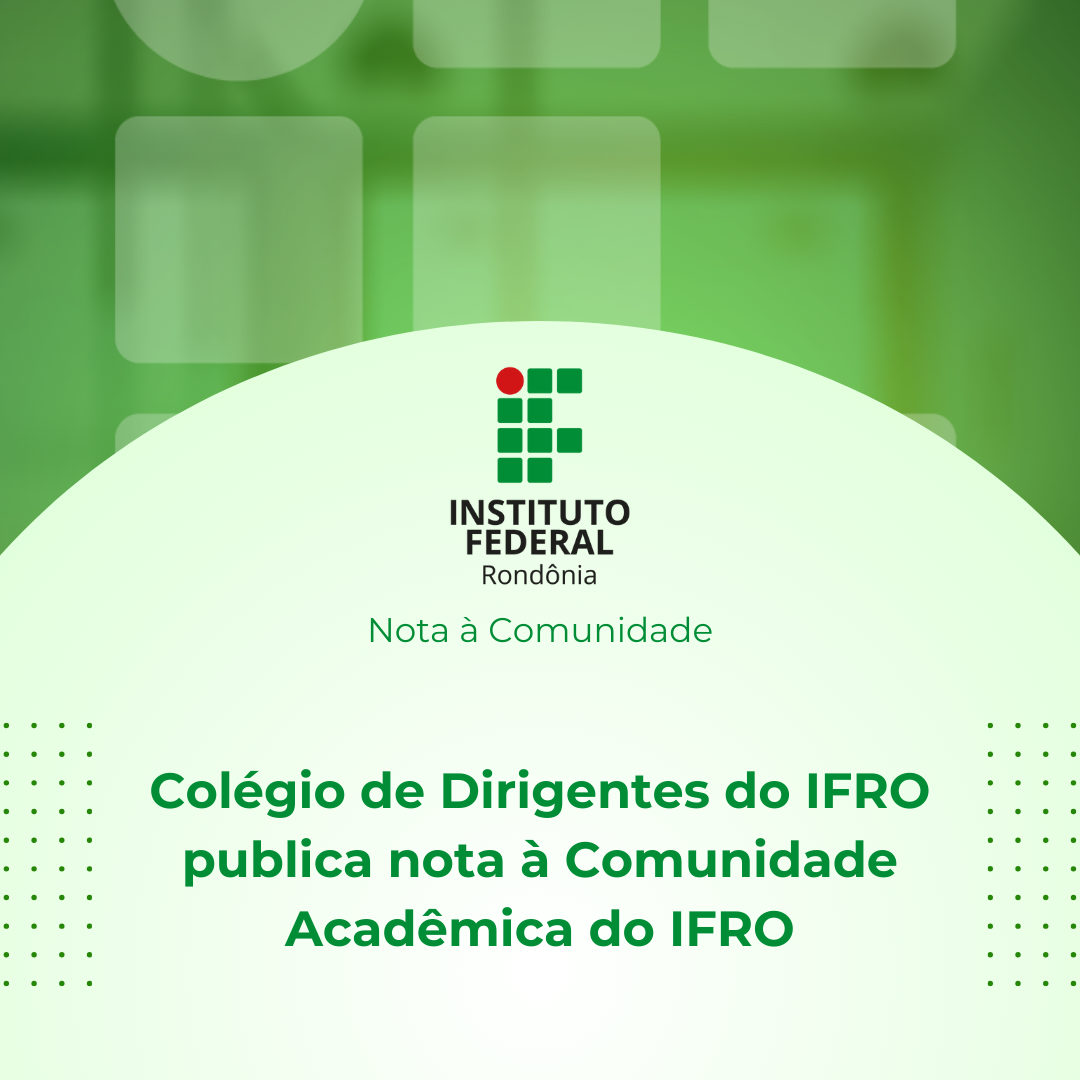 Nota à Comunidade Academica