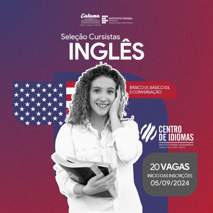 Centro de Idiomas do IFRO Calama está com inscrições abertas para Cursos de Inglês