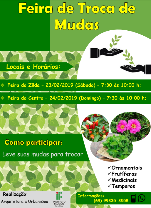 Campus Vilhena convida para a feira de troca de plantas