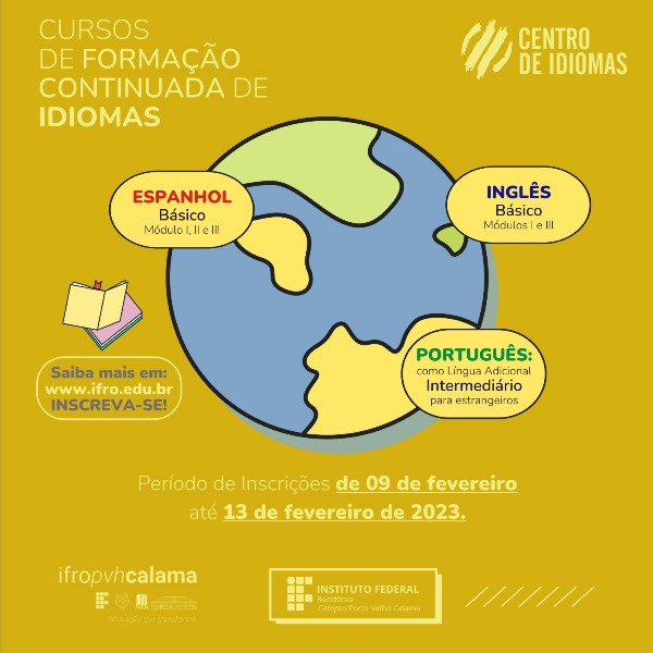 Campus Calama lança edital para cursos de Inglês, Espanhol e Português como língua adicional