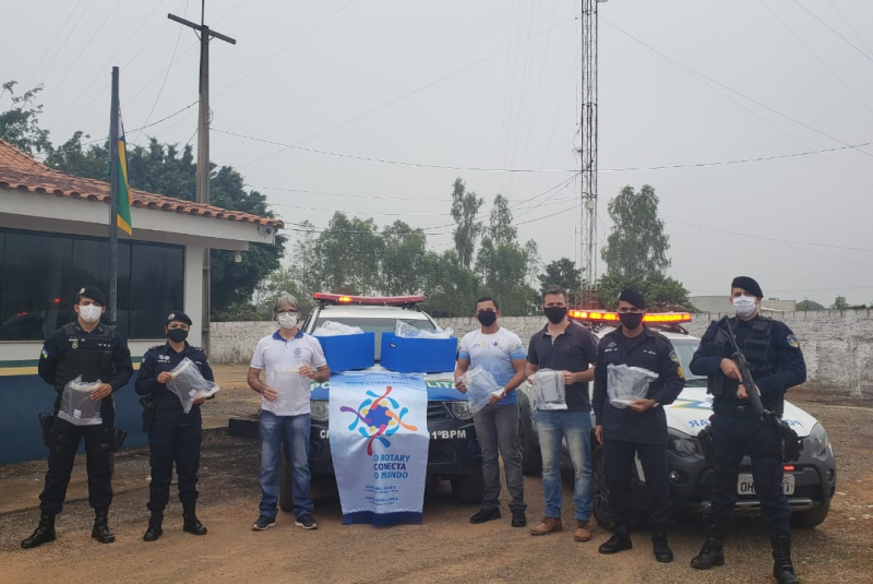 Protetores faciais são entregues a órgãos de segurança pública no município de São Miguel do Guaporé