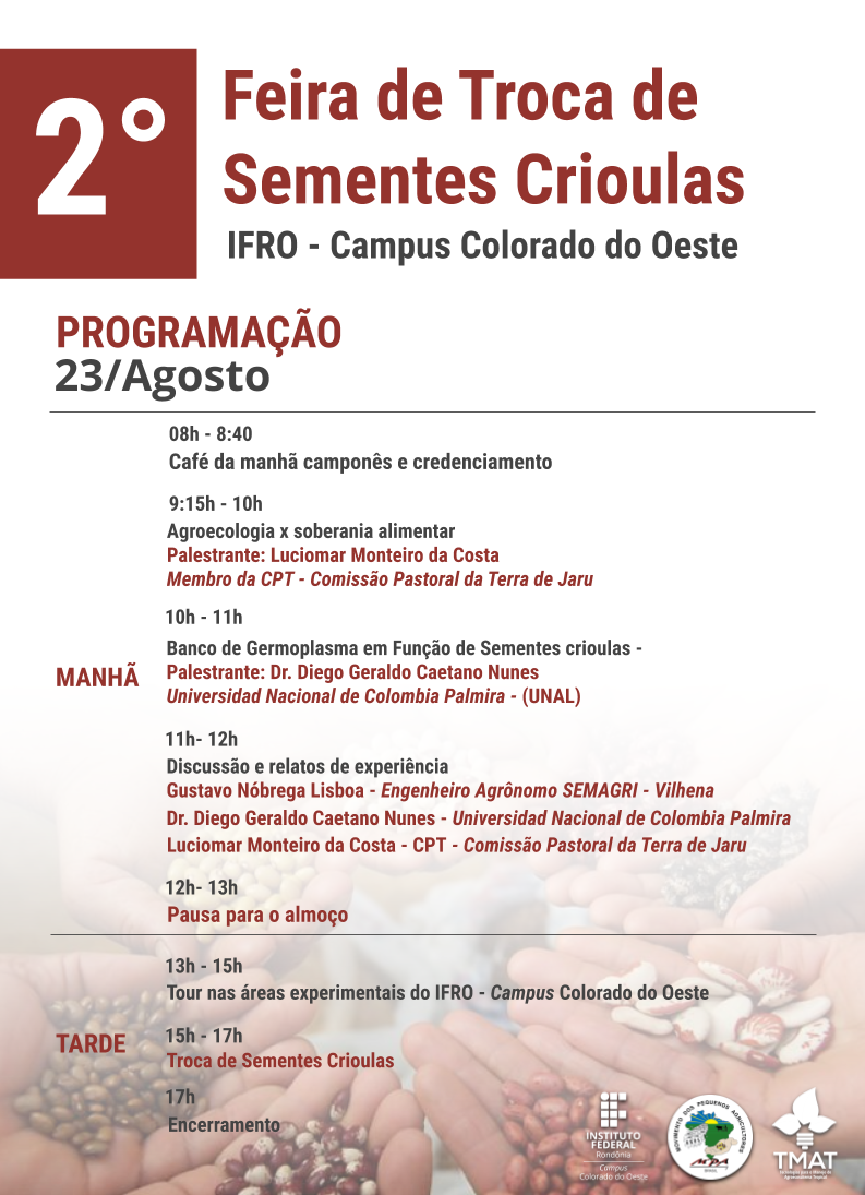 Campus Colorado Programação da Troca de Sementes Crioulas