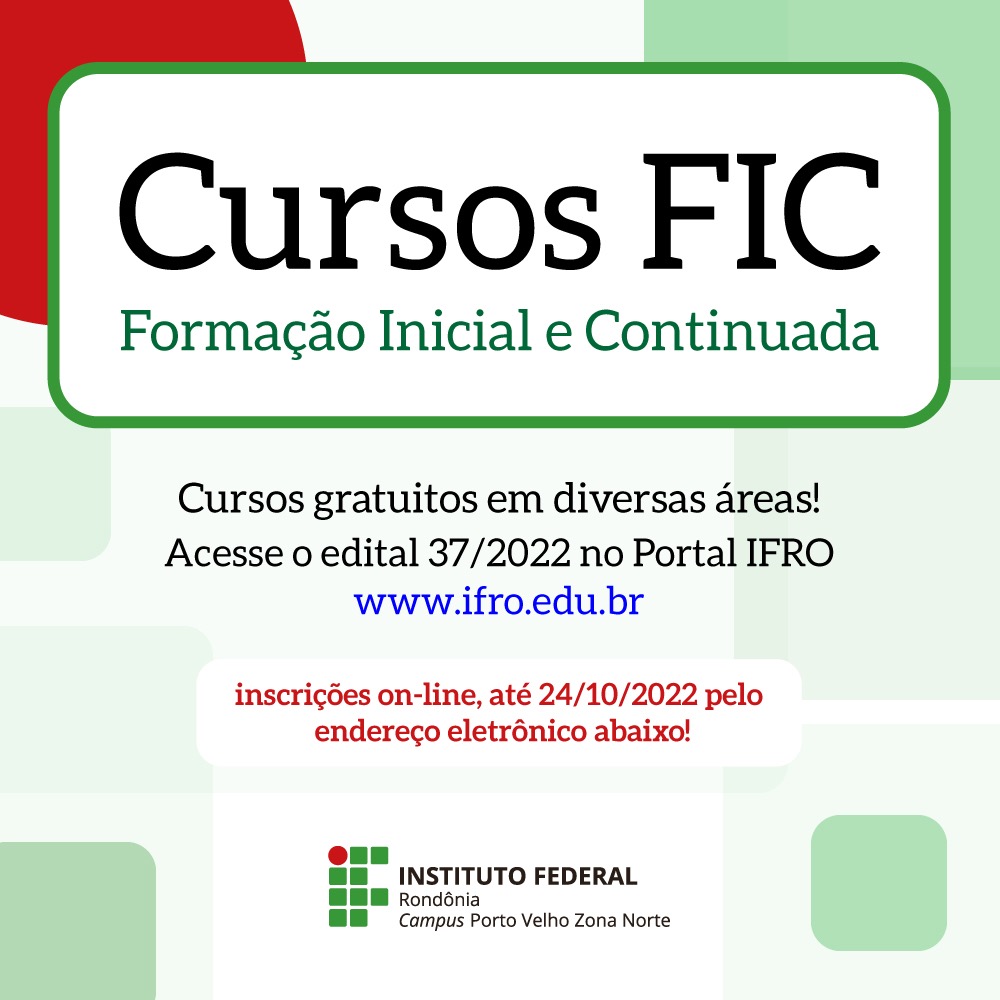 Campus Porto Velho Zona Norte oferta 898 vagas em cursos de curta duração