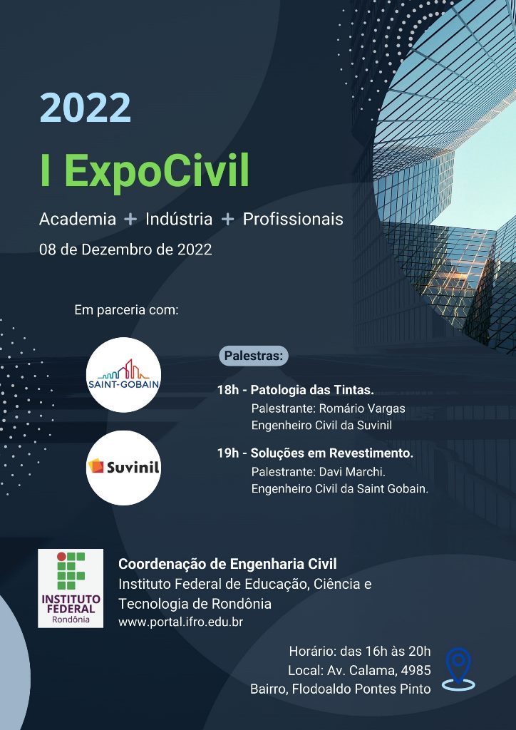 Engenharia Civil realiza a I Expo Civil nesta quinta-feira, 8