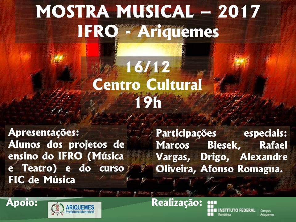 Campus Ariquemes realiza Mostra Musical 2017