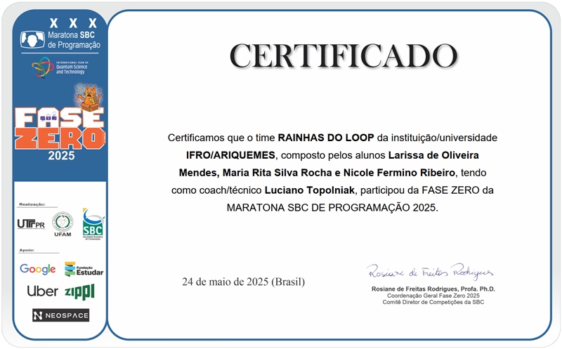 Ariquemes se destaca nacionalmente na Fase Zero da Maratona de Programação da USP