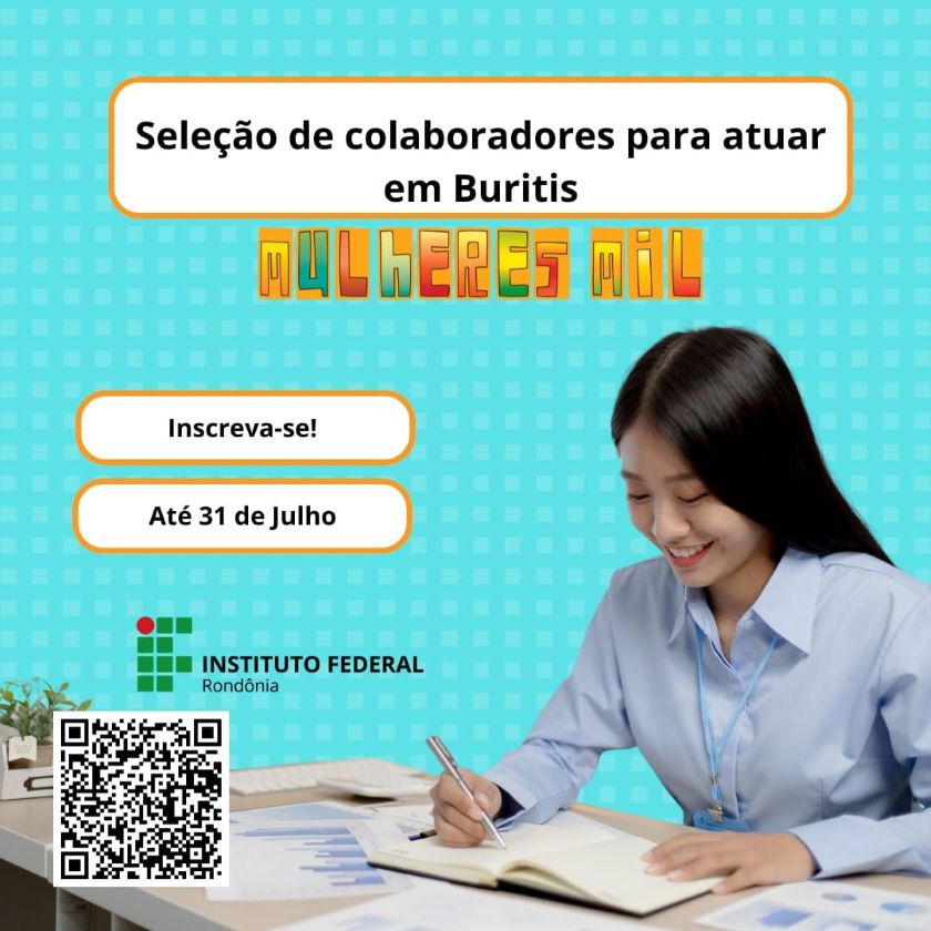 IFRO seleciona professores para curso em Buritis de Recursos Humanos pelo Programa Mulheres Mil