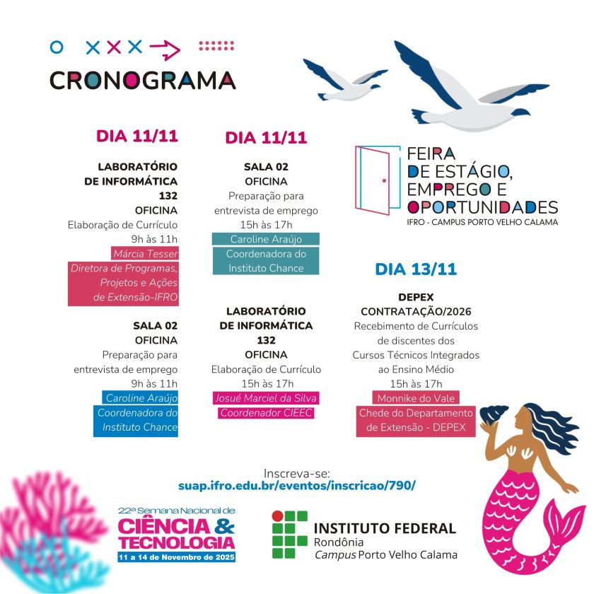 Feira de Estágio, Empregos e Oportunidades acontece paralelamente à Semana de Ciência e Tecnologia no Campus Calama