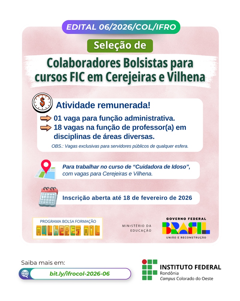 Post Seleção Professores Mulheres Mil 2026 v2