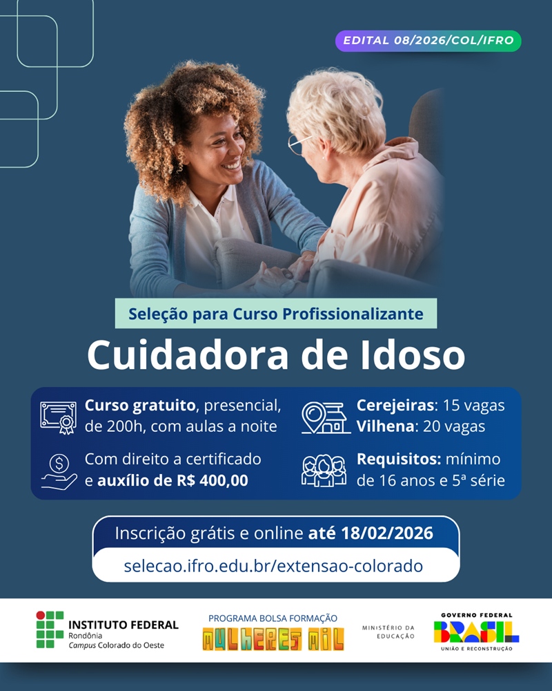 Post Seleção Mulheres Mil Cuidadora Idosos v3