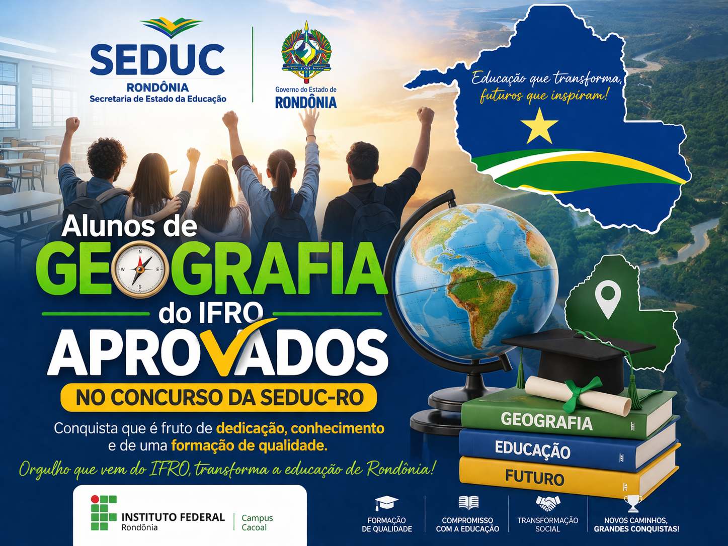 Estudantes do IFRO são aprovados em concurso público