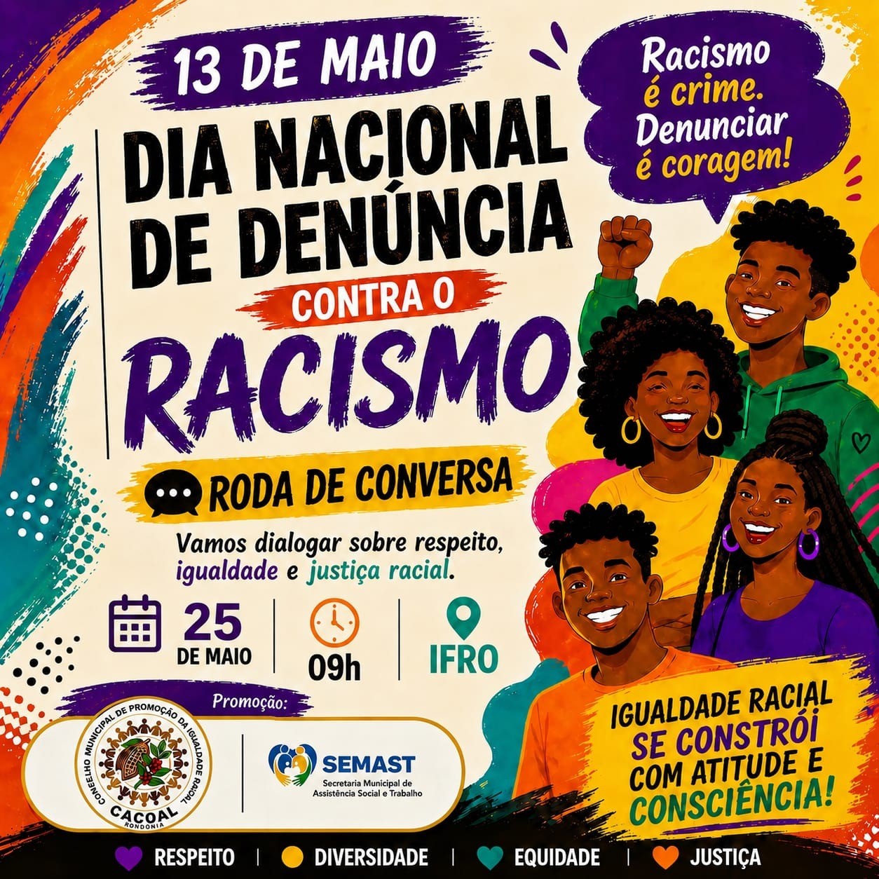 IFRO Campus Cacoal promove roda de conversa em alusão ao Dia Nacional de Denúncia Contra o Racismo