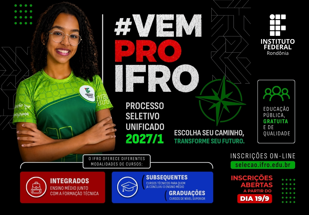 IFRO publica minutas dos editais do Processo Seletivo Unifica...