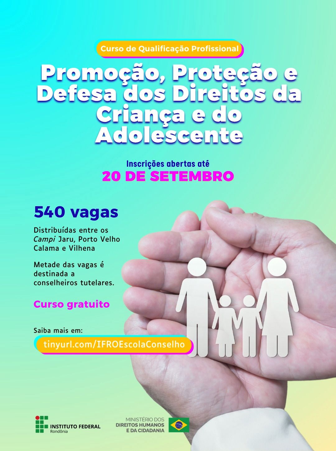 IFRO abre seleção para curso sobre direitos da criança e do adolescente