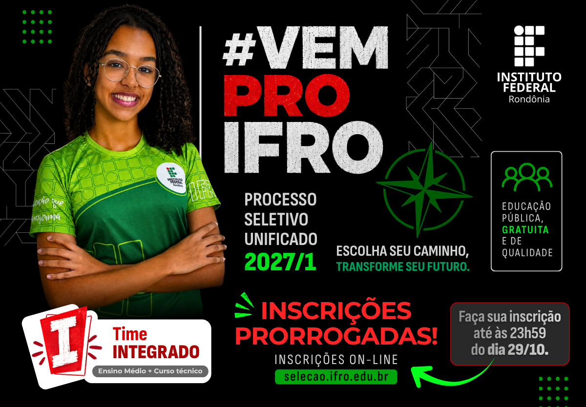 Inscrições para cursos técnicos integrados do IFRO são pr...