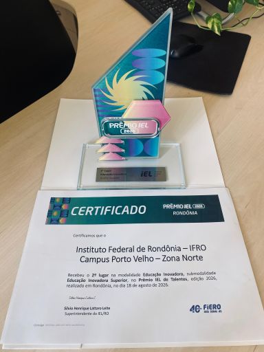 IFRO Campus Porto Velho Zona Norte conquista 2º lugar no Prêmio IEL 2026 na categoria Educação Inovadora